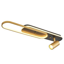 Opviq Aplique de pared negro y dorado con detalles acrílicos